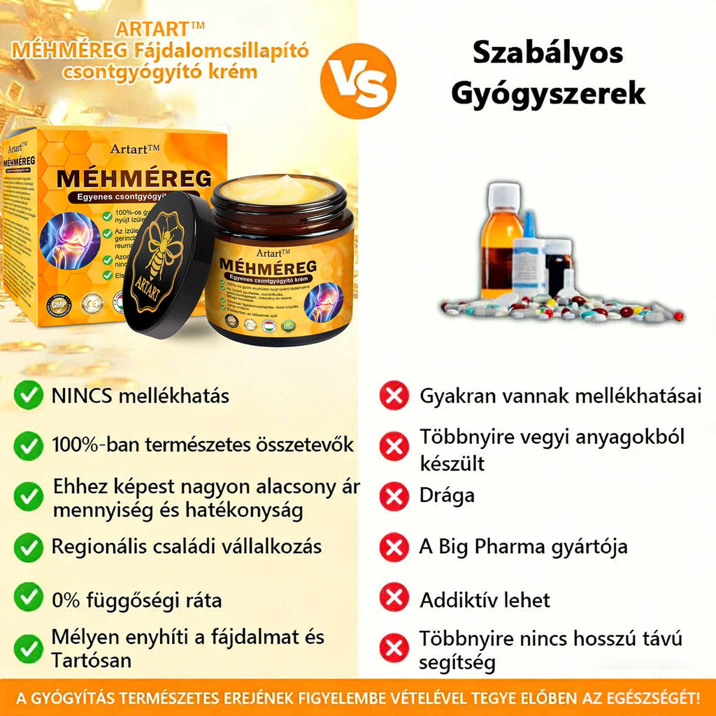 ✨ARTART™ Méhméreg Fájdalomcsillapító Csontregeneráló Krém (Kifejezetten ízületi fájdalmakkal küzdő betegek számára tervezve, szakértők ajánlásával)