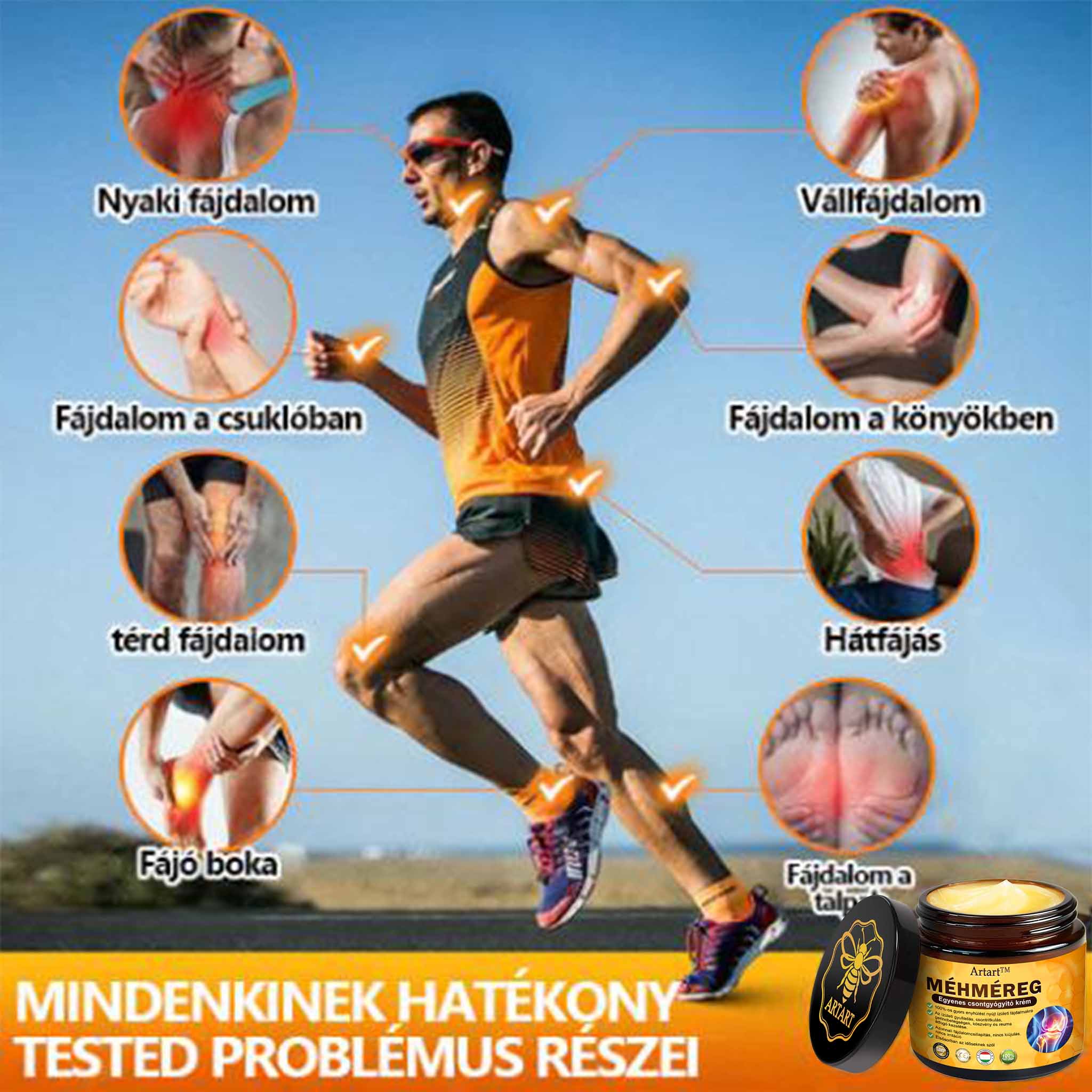 ✨ARTART™ Méhméreg Fájdalomcsillapító Csontregeneráló Krém (Kifejezetten ízületi fájdalmakkal küzdő betegek számára tervezve, szakértők ajánlásával)